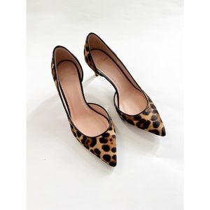 J.Crew Colette D’Orsay Hair-calf Leopard Heels 5.5